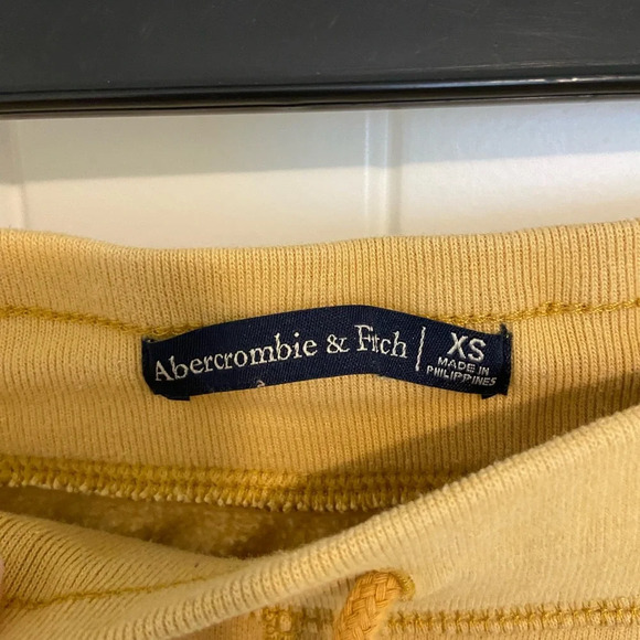 Abercrombie & Fitch women’s yellow word stitch fleece lined cuffed sweatpants XS - Picture 3 of 8